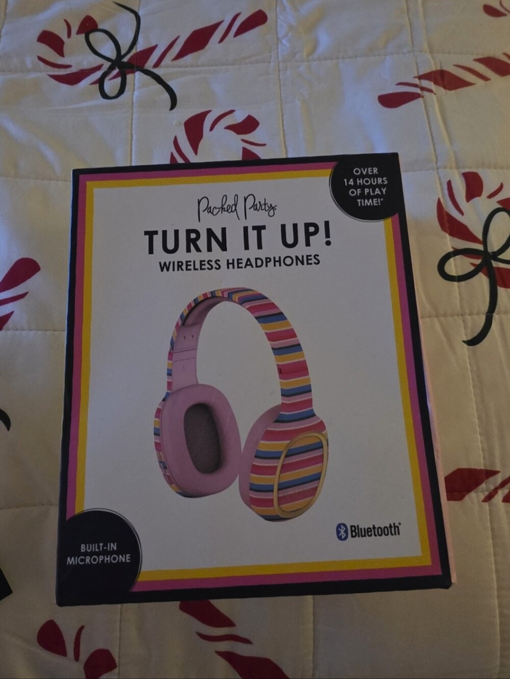 Packed Party Turn It Up! Wireless Headphones - Pink with Multicolor Stripes